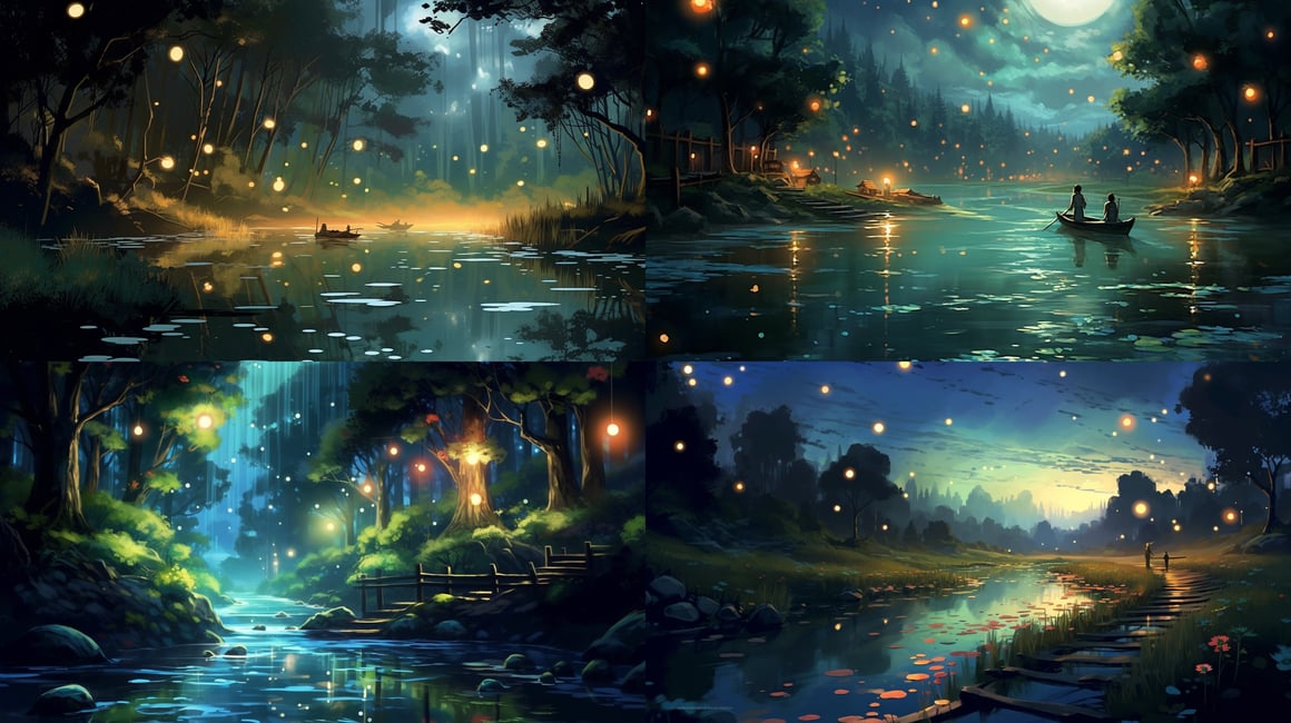 A Traditional Japanese Night Scene