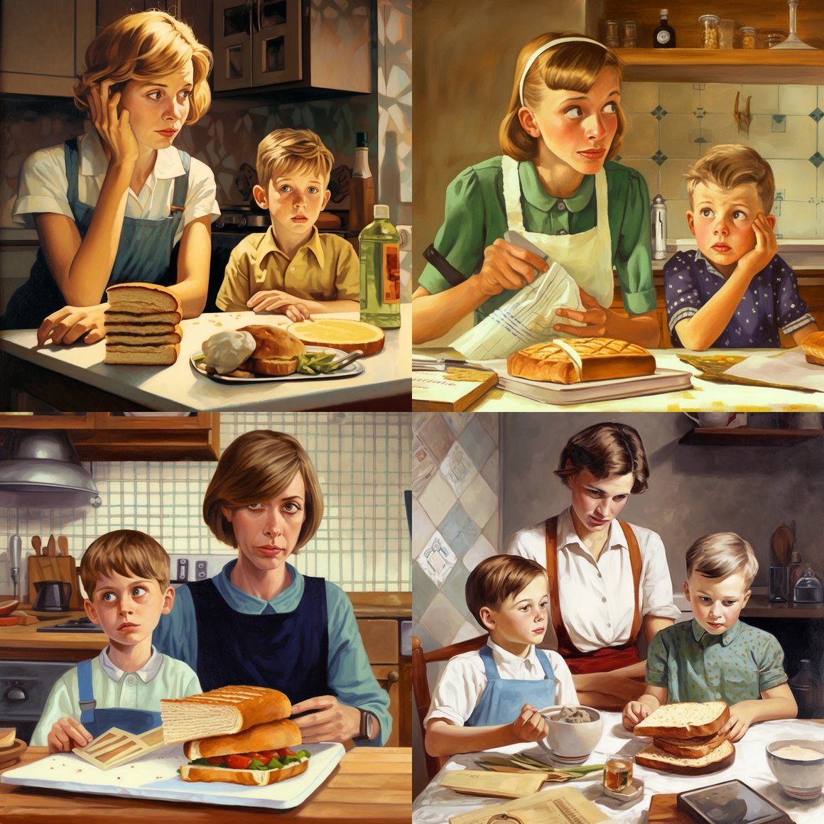 Midday Sandwich Dilemma in the Family Kitchen