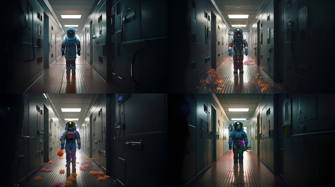 Haunted Space Corridor: Astronaut's Ghoulish Encounter