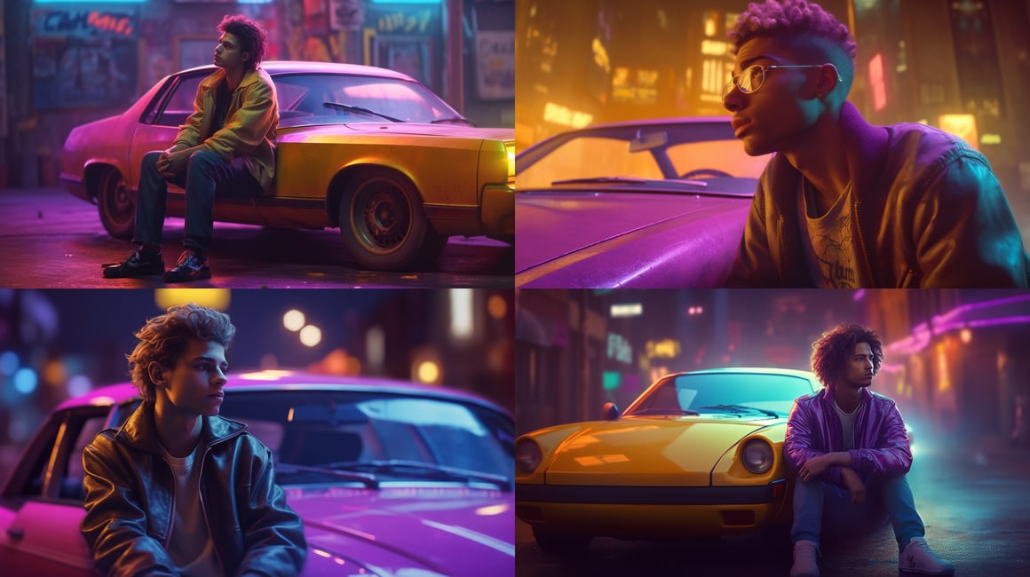 Neon Dreams: Retrofuturistic Cityscape