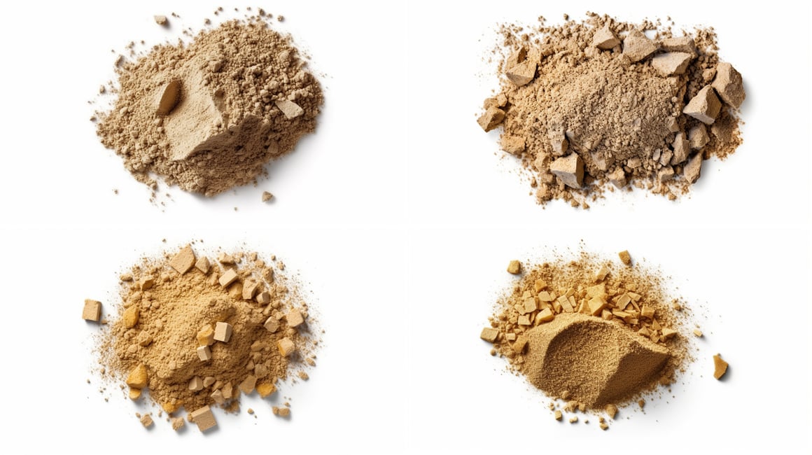 Arial View of Construction Elements: Rock, Dirt, Sand