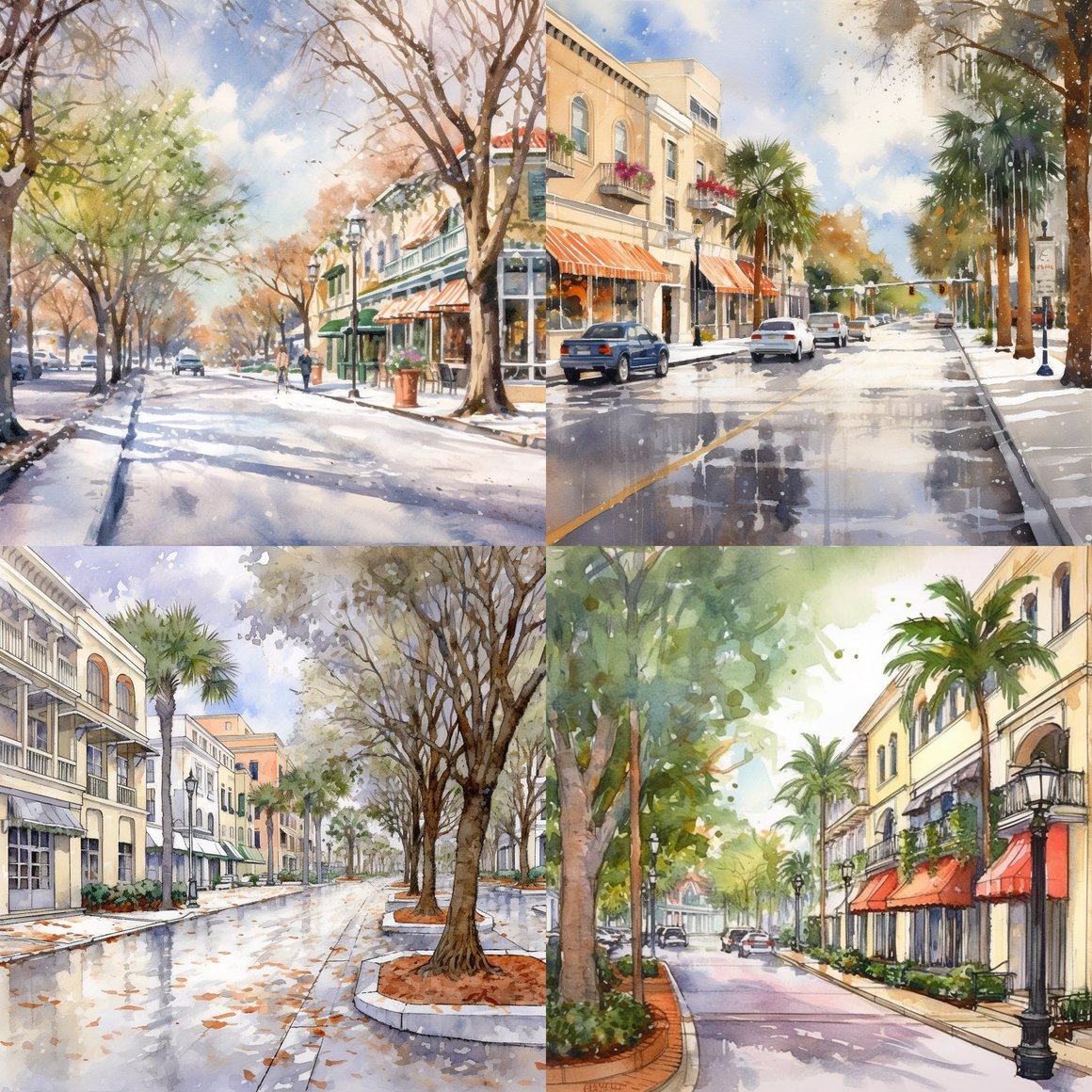 Mid-Winter on Park Avenue: A Gagliardi Style Watercolor