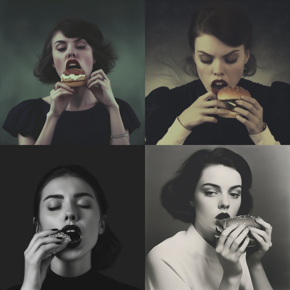 Retro Lunch Break: Mid-Century Monochrome Culinary Moment