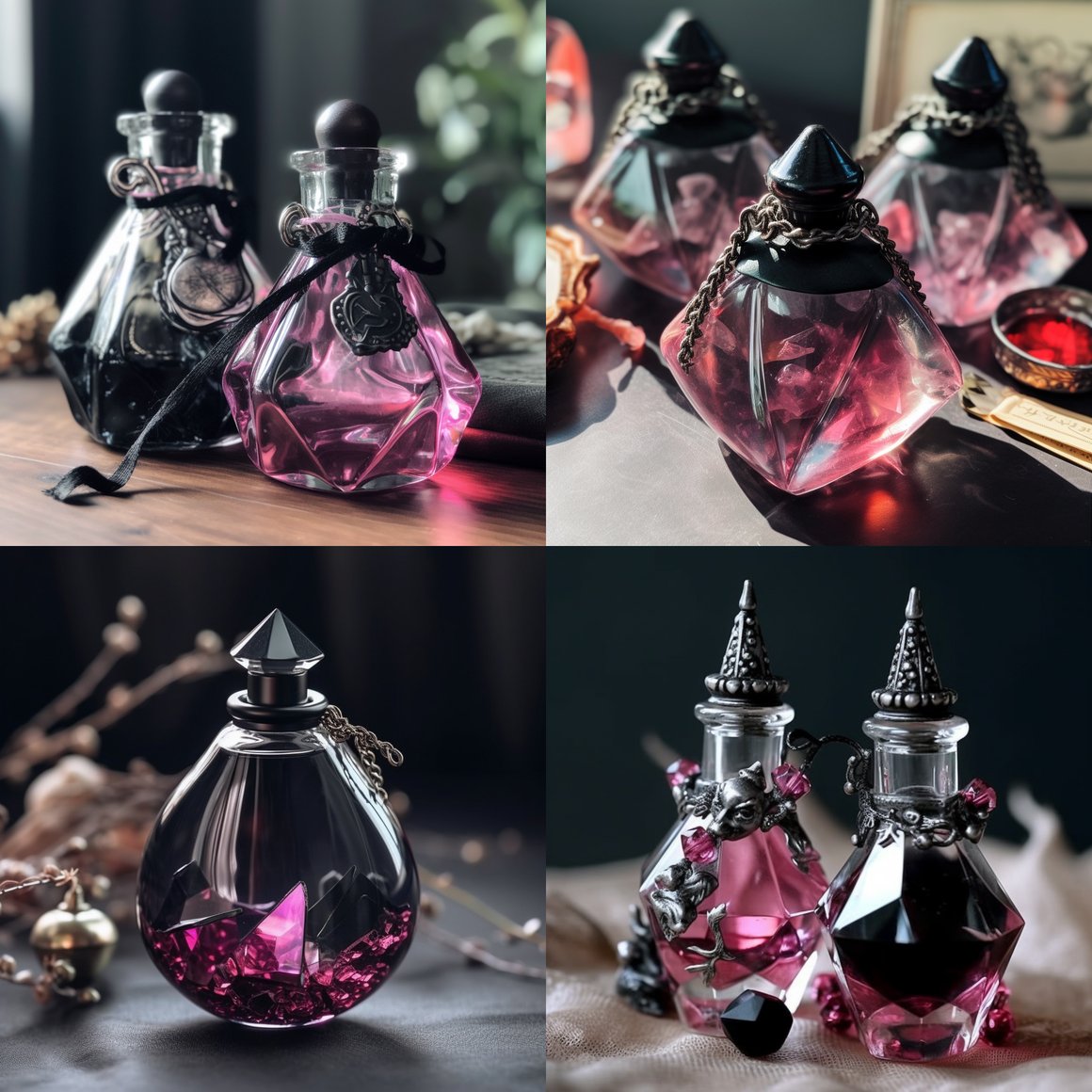 Mid-Travel Witch's Charm: Crystal Bottle Purse Design