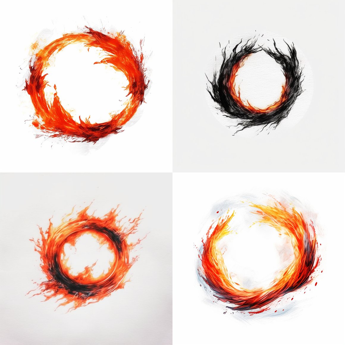 Circular Flame Sketch: Halfway There