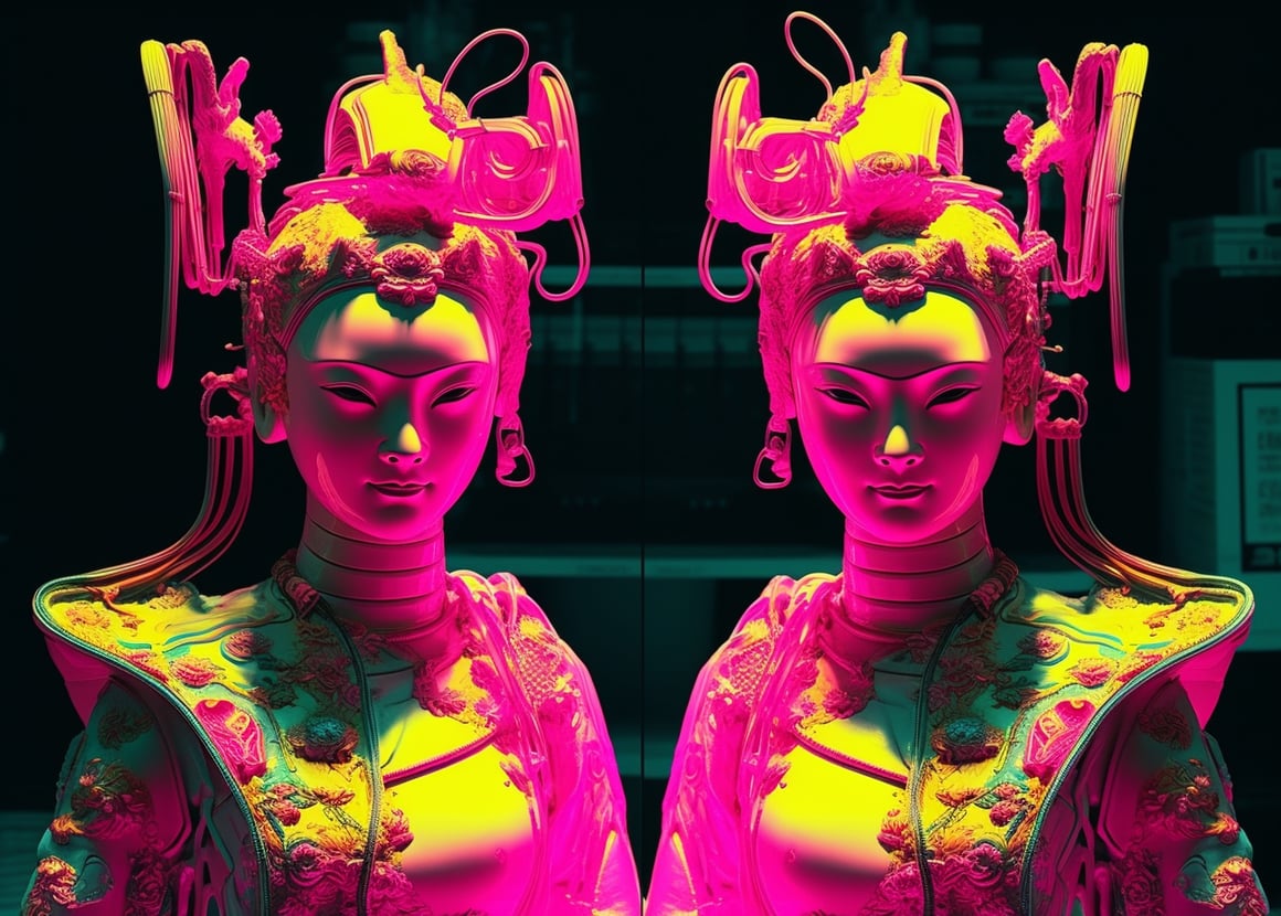 Neon Geisha: Mid-Journey Robotic Transformation v5.1