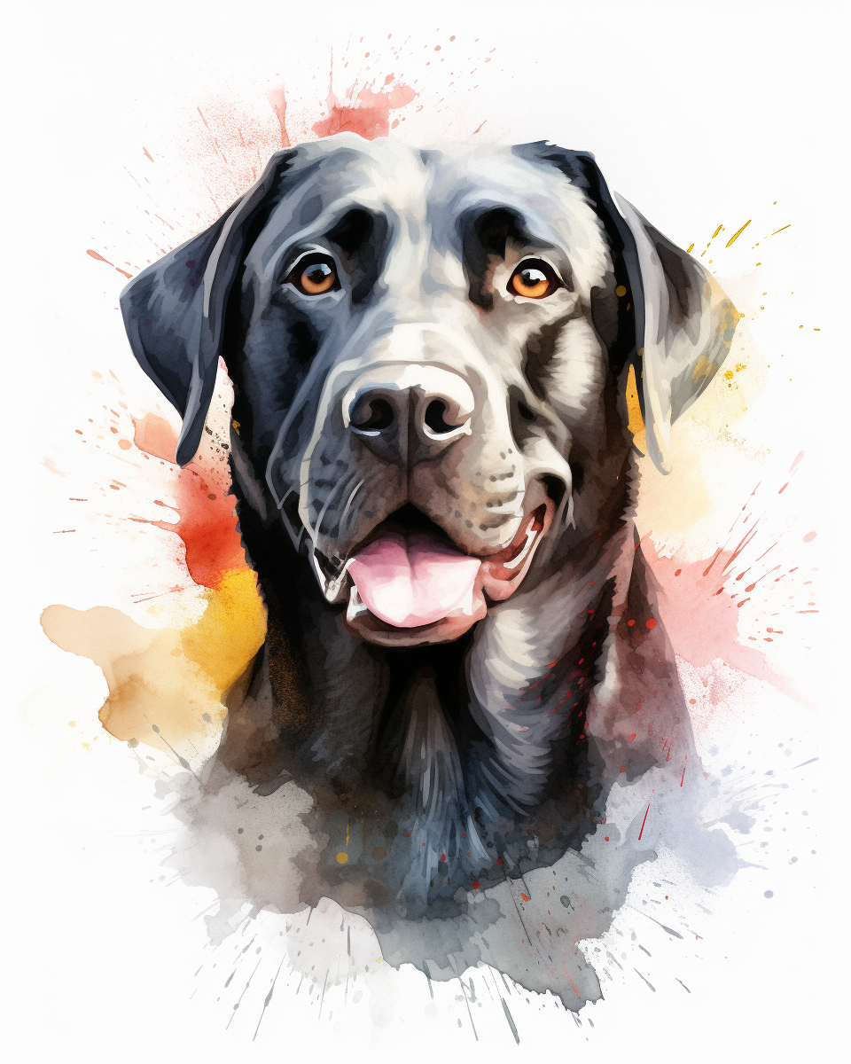 Happy Labrador Watercolor Portrait