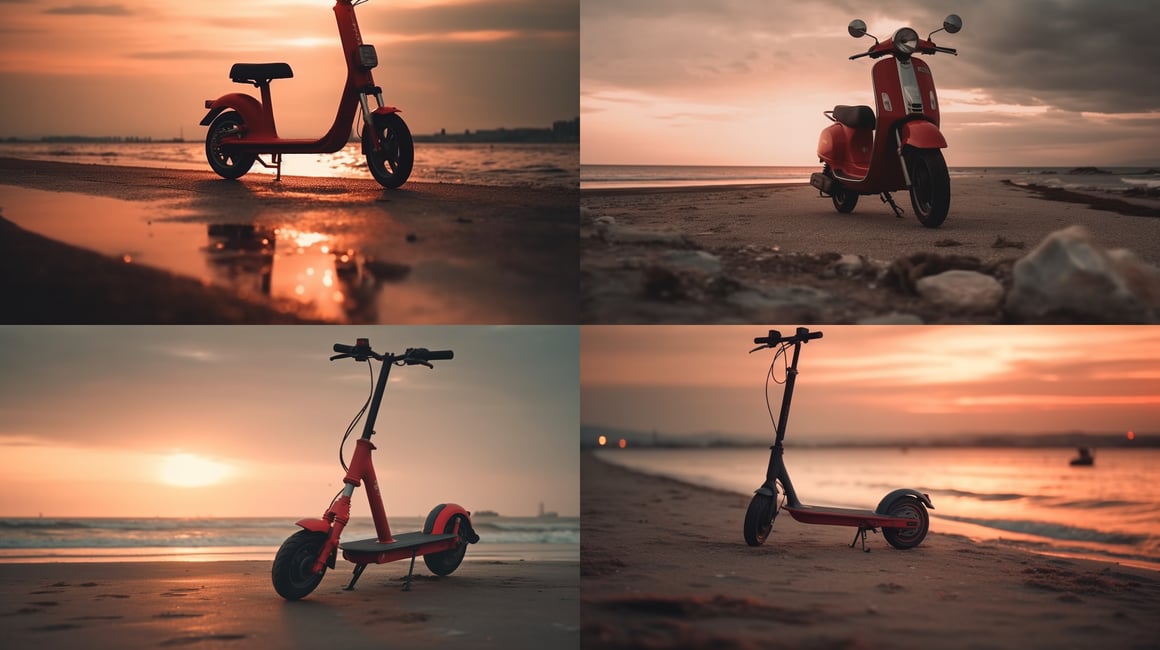Summer Sunset Scooter Ride: A Cinematic Beach Journey