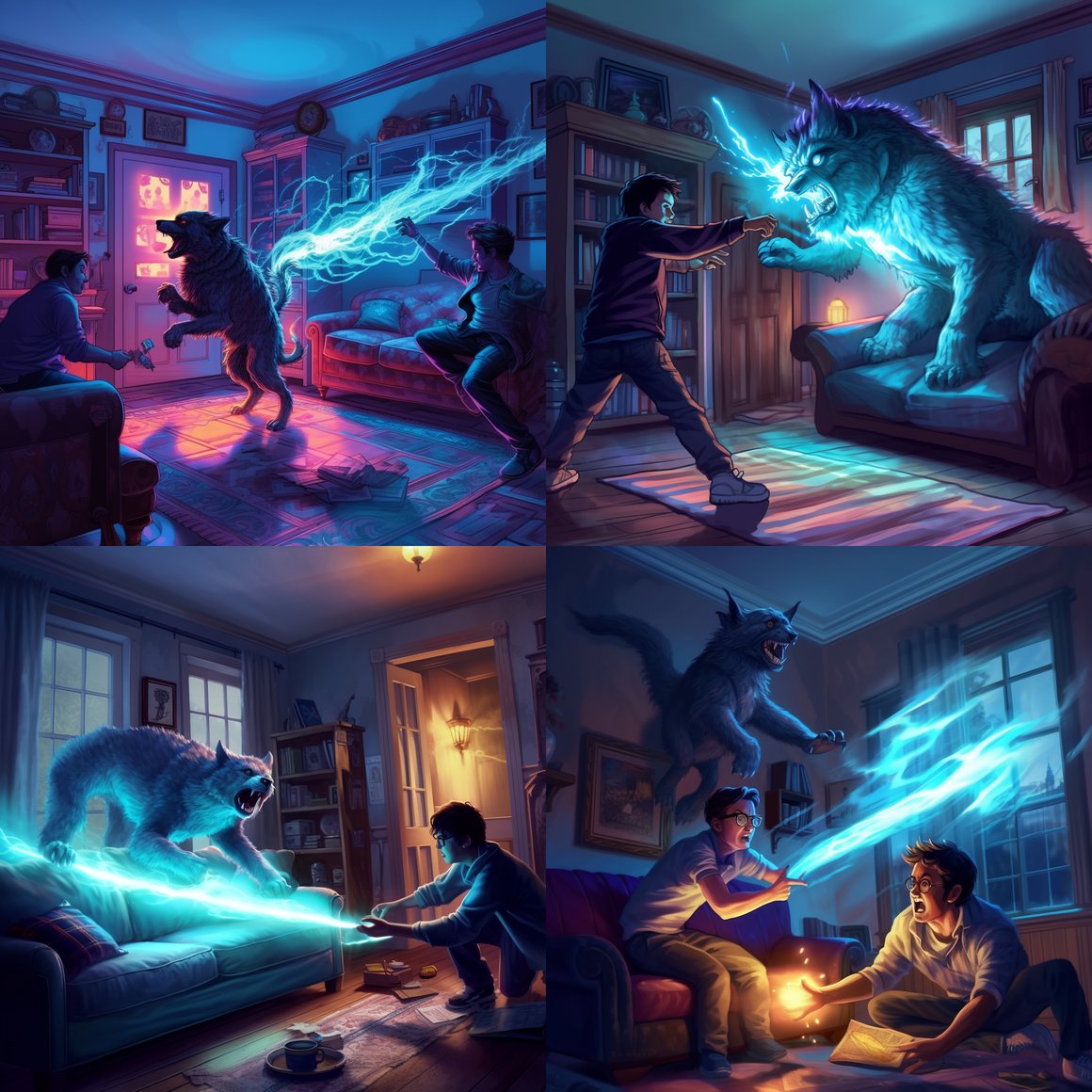 Harry Potter vs. Werewolf in Dynamic Digital Art