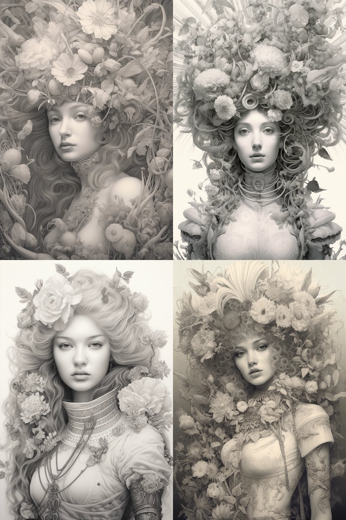 Neoclassic Empress: A Superfine Detailed Drawing Journey