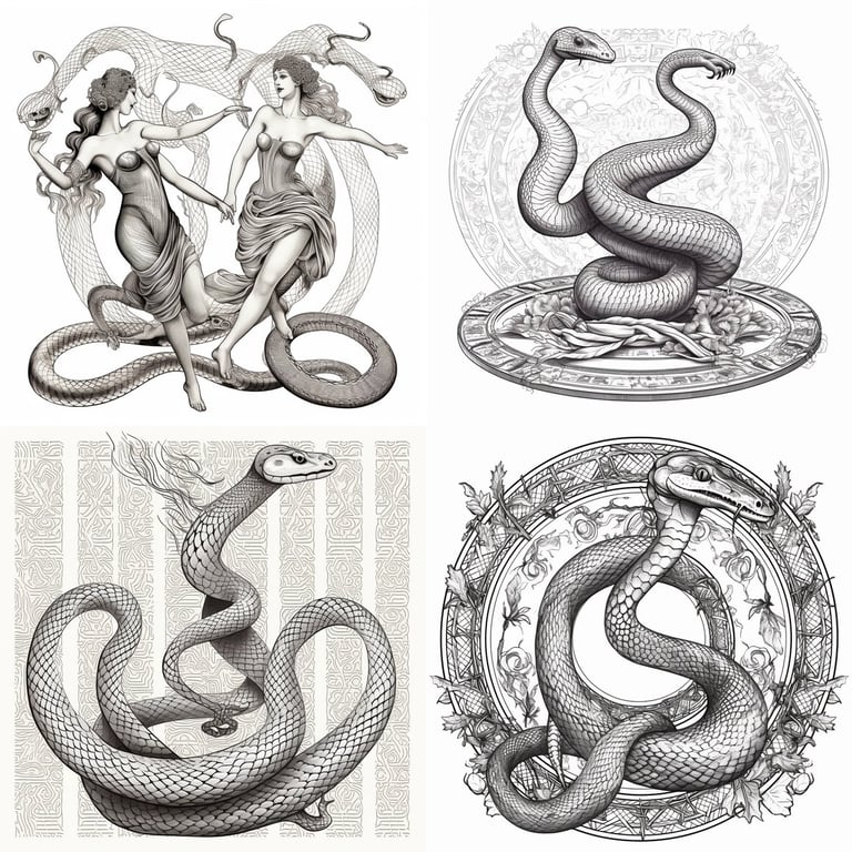 Vintage Snake Dance Illustration Prompt | NeoPrompt