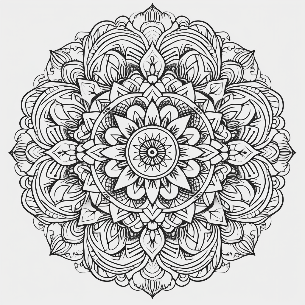 Midway Mandala Coloring Page Progress