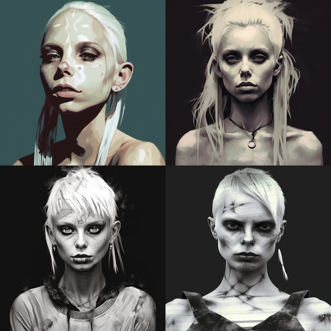 Detailed Comic-style Portrait of Yolandi Visser under a Red Light