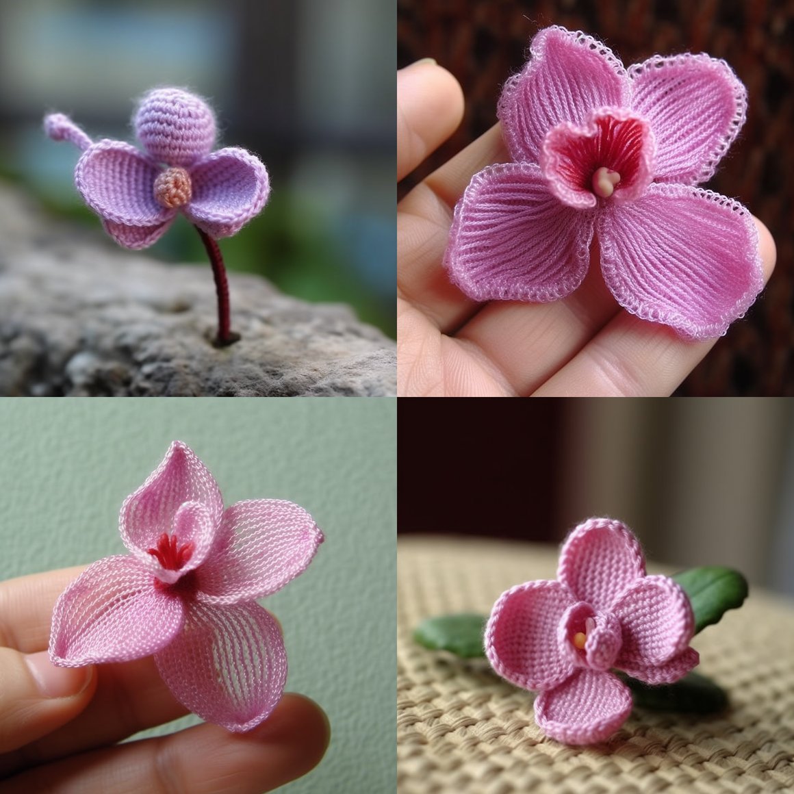 HD 35mm Close-Up of Pink-Purple Knitted Orchid