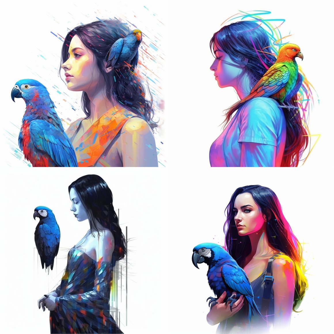A Techno-Jungle Aviary Journey in 4K Illustrative Art
