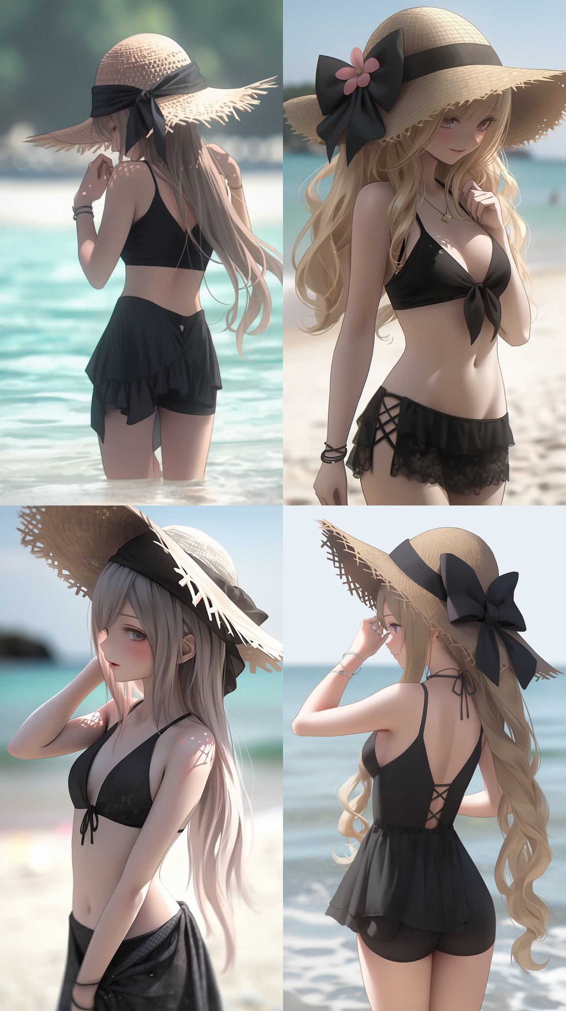 Summer Bliss: Cinematic Blonde Beauty on Beach Vacation