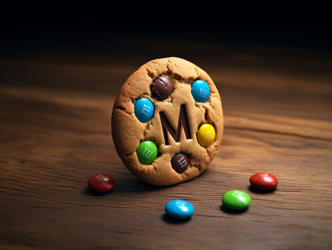 Realistic M&M Chocolate Chip Cookie Wallpaper