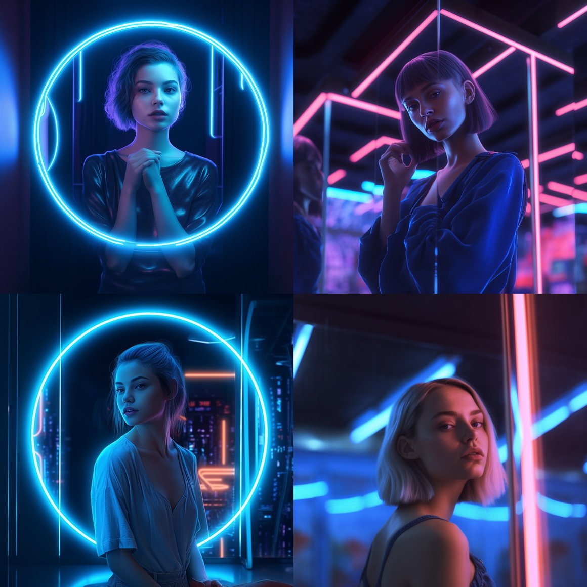 Neon Reflections: Mid-Journey Self Exploration