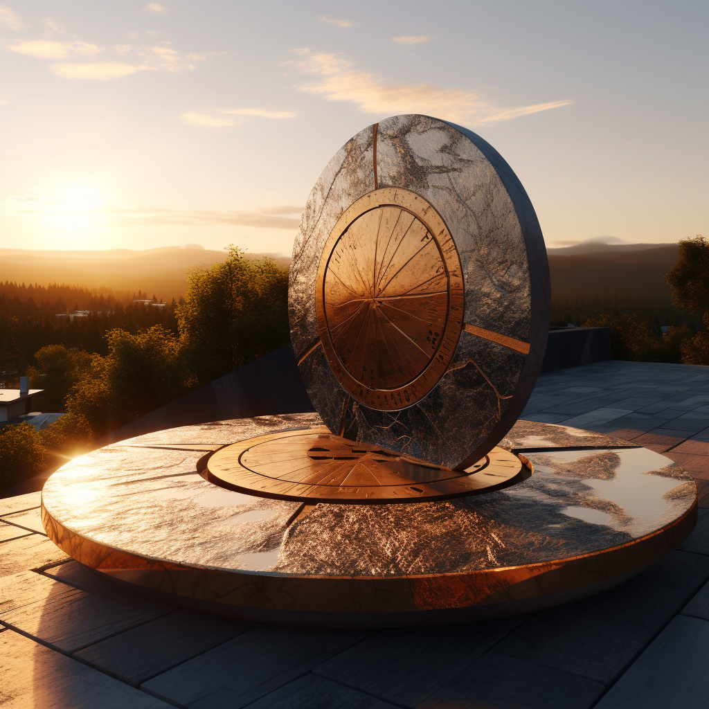 Sundial Serenity: A Fusion of Art and Landscape at Midday