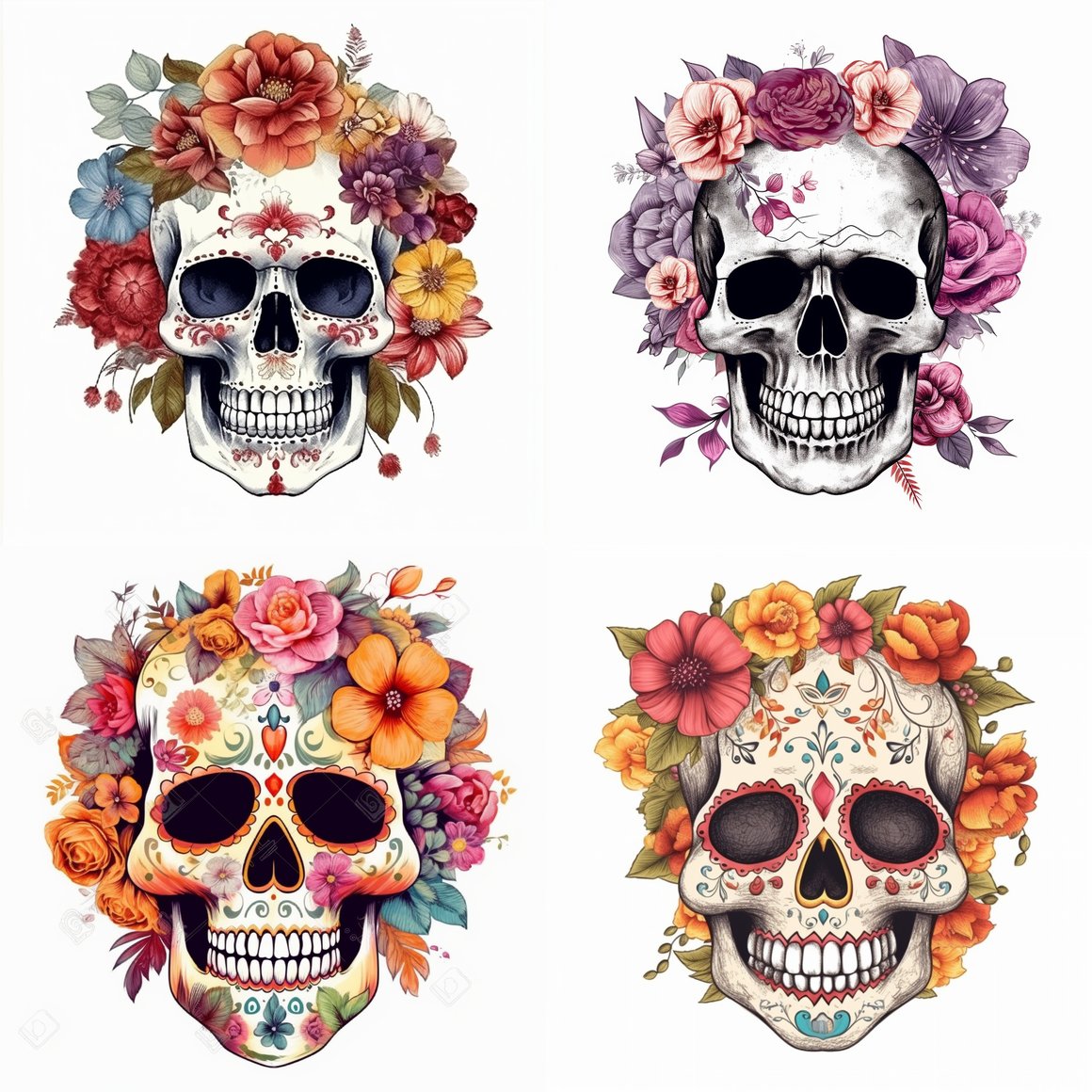 Sugar Skull Flower Fusion: A Sketching Intermission