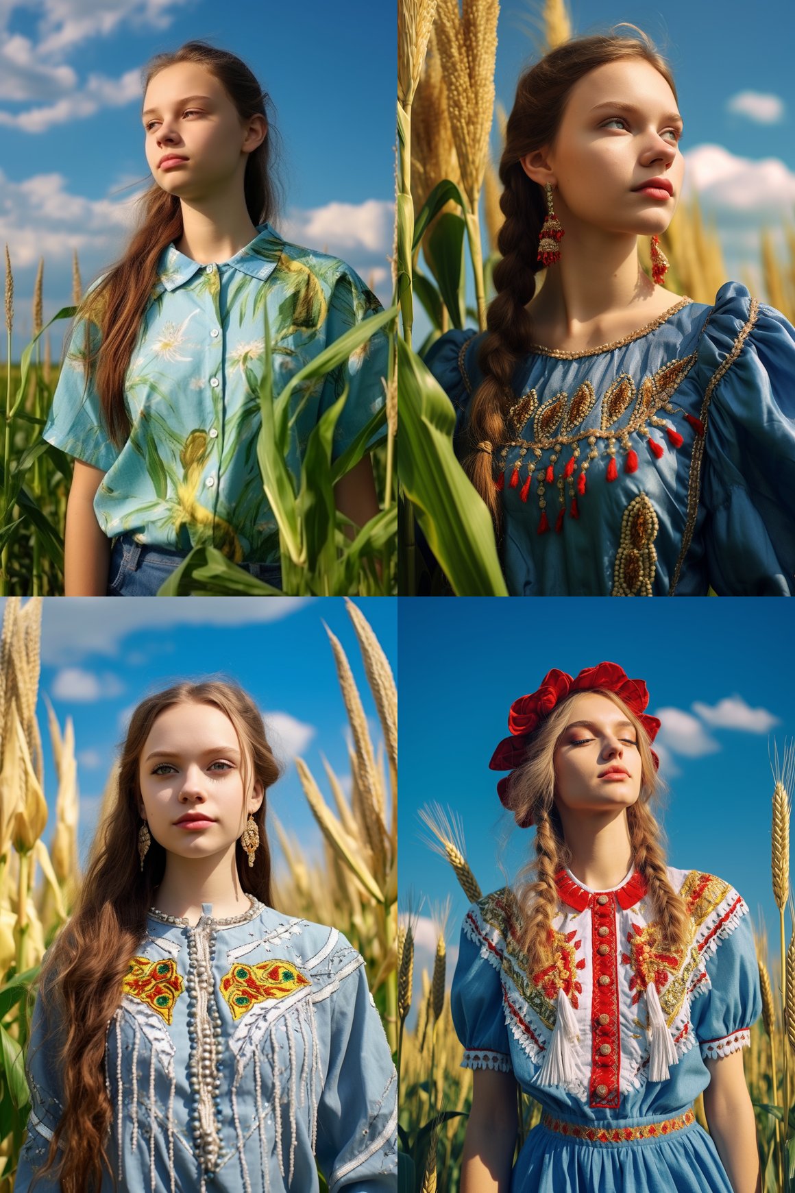 Sun-Washed Cornfield: A Ukrainian Maiden's Journey