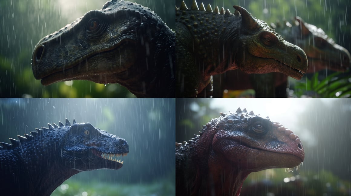 Cinematic Jurassic Journey: Mid-Point Perspective