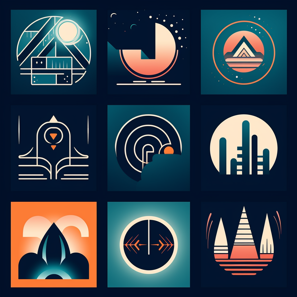 Retro-SciFi Fusion: Abstract Logo Design Challenge