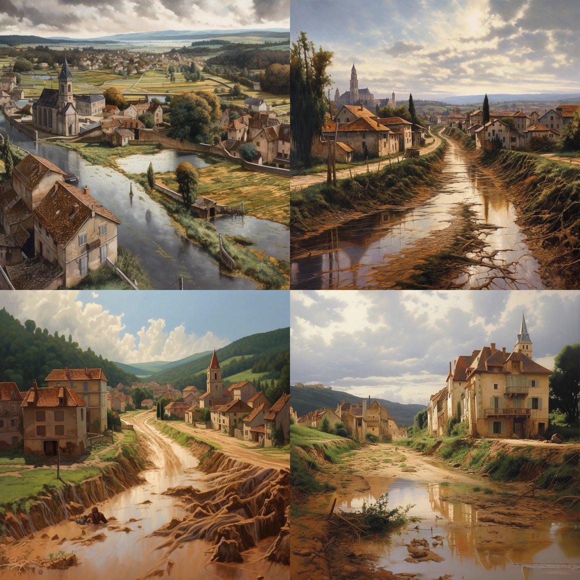 Submerged Halt: A Flooded French Village