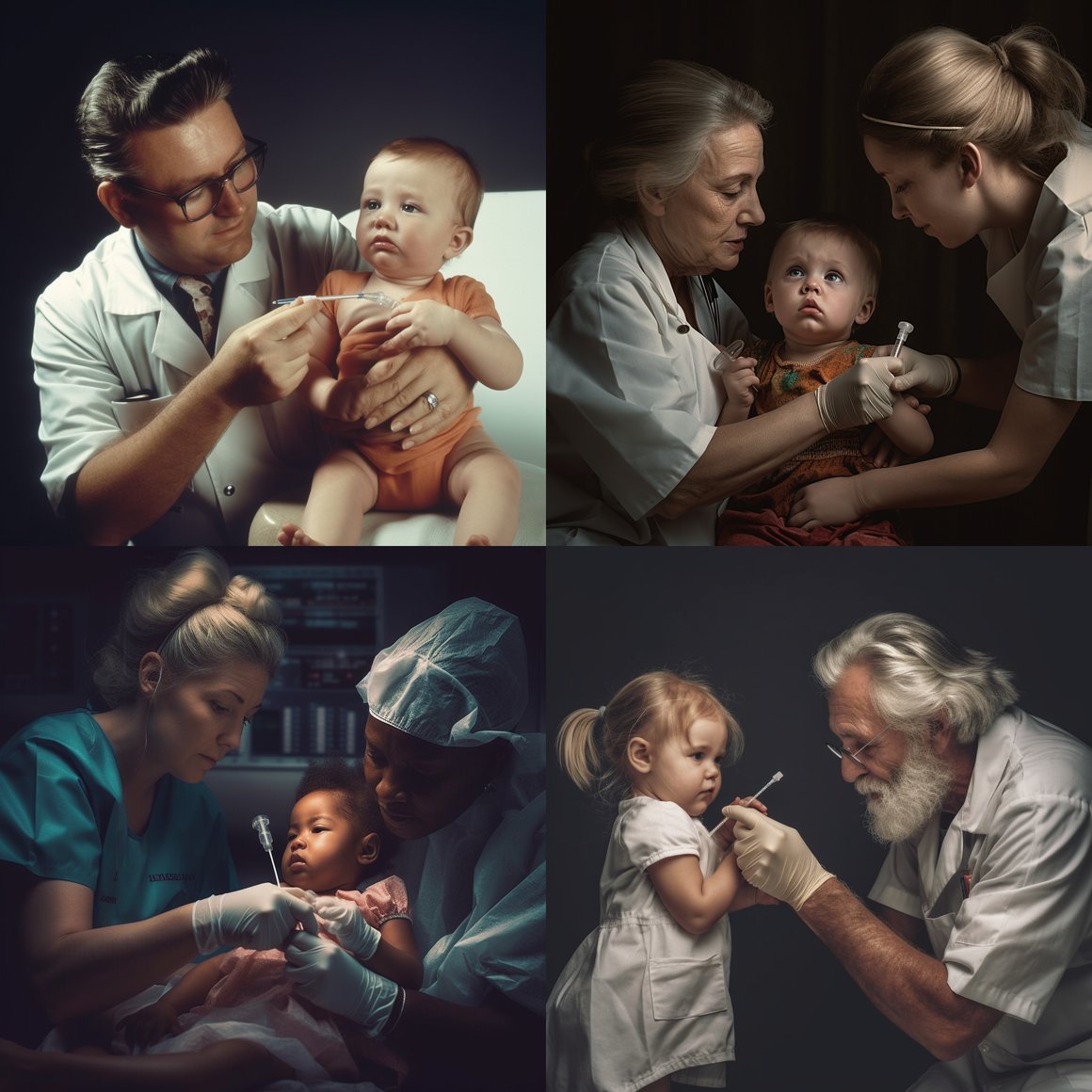 Detailed Description of Nurse Vaccinating Child Image