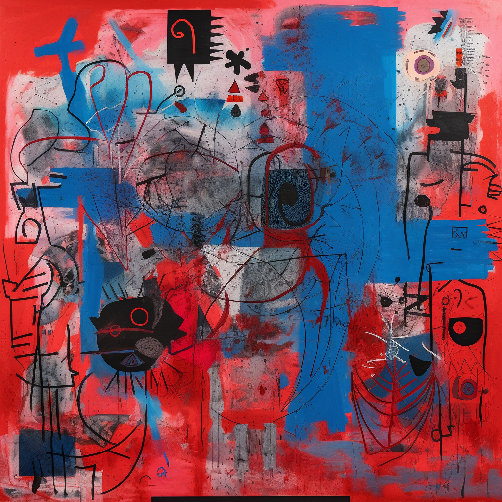 Artistic Fusion: Red Photos meets Blue Paintings