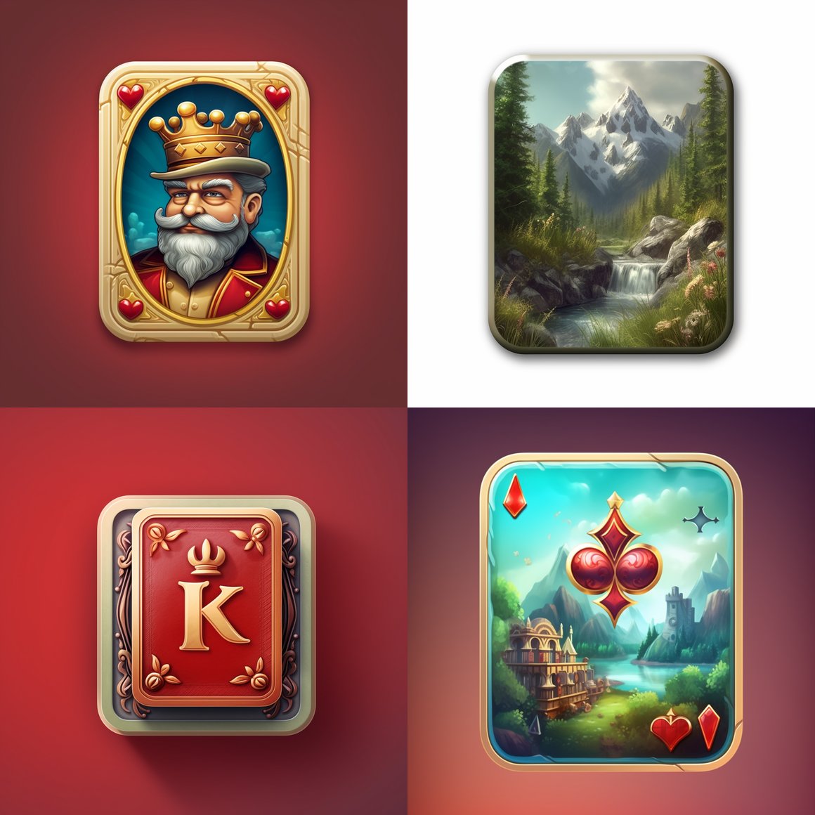 Klondike Solitaire App Icon Design Prompt