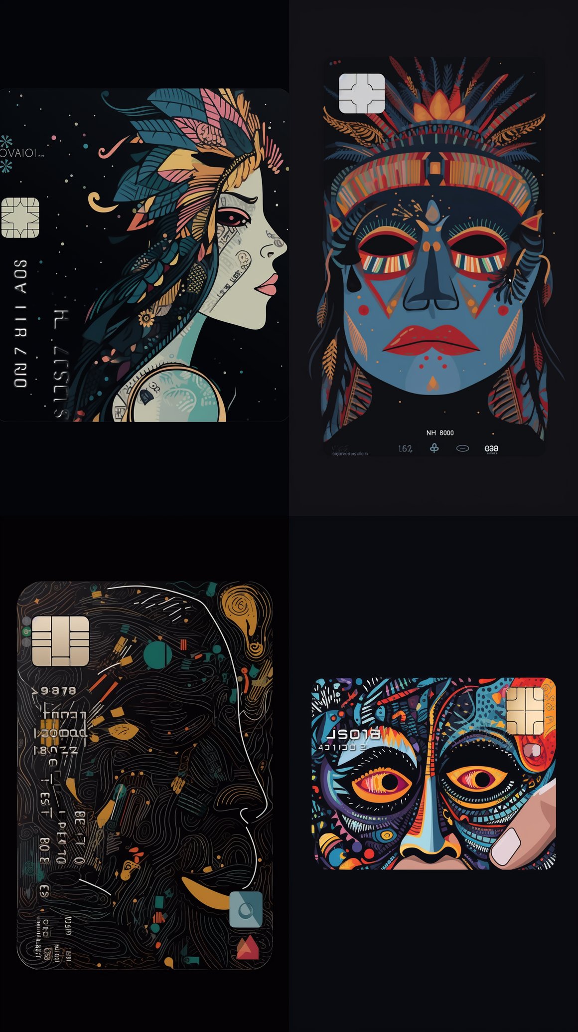 Hand-Drawn Masaaki Yuasa Styled Credit Card Illustration