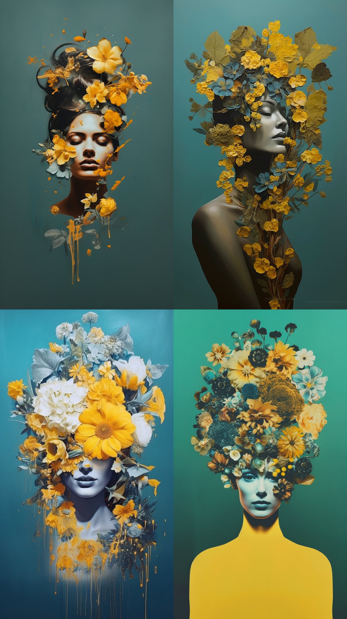 Nature's Muse: Surreal Journey through Abstract Portraiture