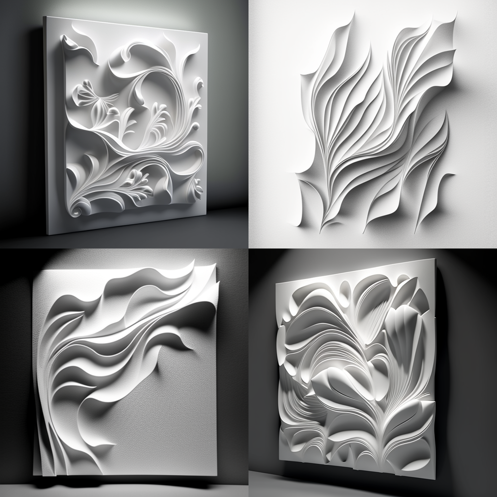 Subtle Floral Wall Decoration Stylization Mid-Journey Check-In