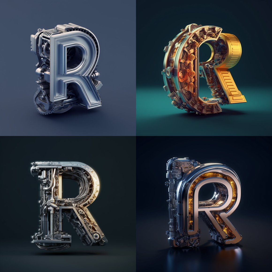 Revving R: An Isometric Car Component Typography Journey