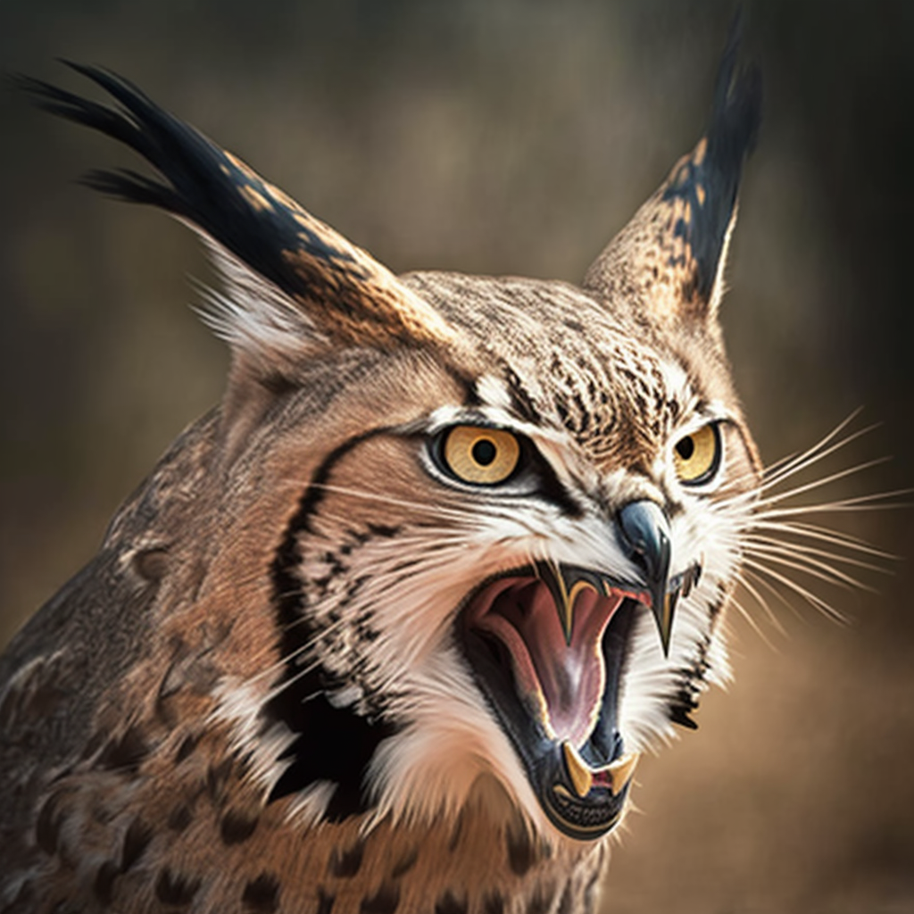 Halfway Transformation from Lynx to Great Horned Owl