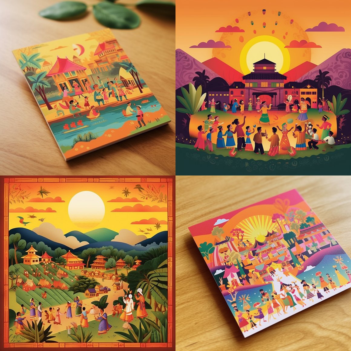 Hari Raya and Hari Gawai Fusion Festival Invitation Card Design