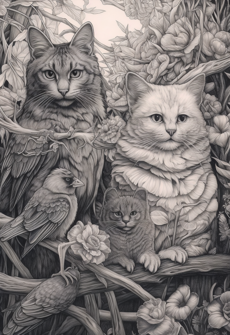 A Surrealistic Feline Journey Art Commission - AR 214:311