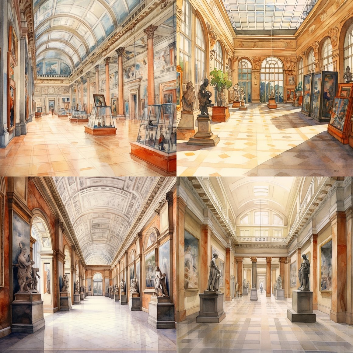 Artistic Adventure: A Watercolor Journey Through the Louvre