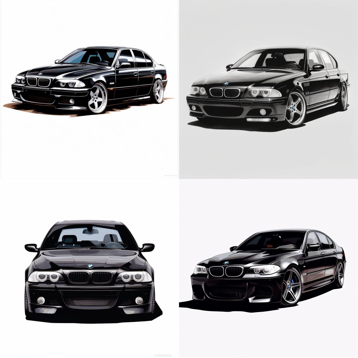 Midnight Elegance: Darkened BMW M5 E39 Sketch