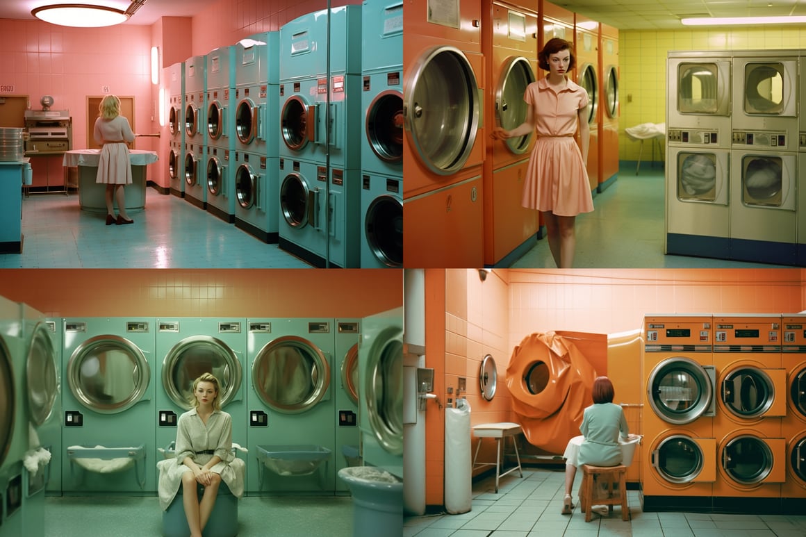A Surreal Spin on 1980s Laundromat Life