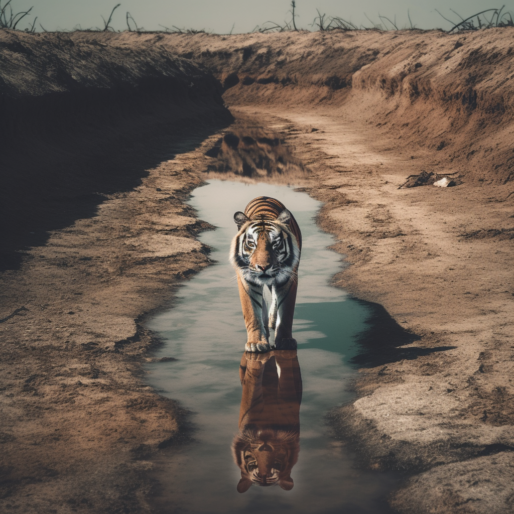 Desperation in the Eyes of a Thirsty Tiger