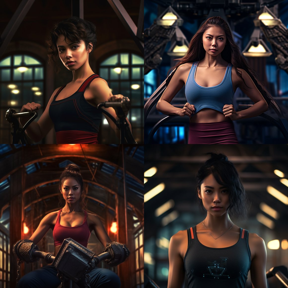 Artistic Gym Workout Photoshoot of a Strong Asian Woman