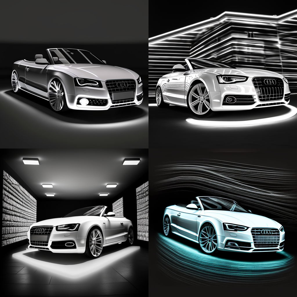 Neon Glow: A Photorealistic Odyssey in an Audi A5 Cabriolet