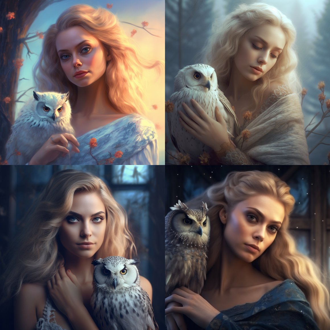 A Surreal Love Tale Between a Woman and an Owl - 4K Art Journey