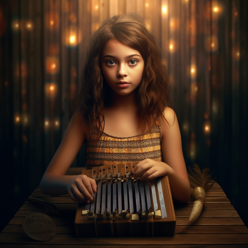 Harmonious Interlude: Girl and Kalimba