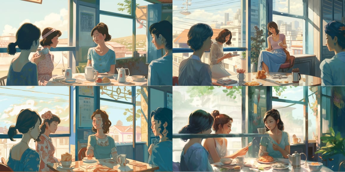 Summer Soiree: Korean Homemakers in Sky Blue Ambiance