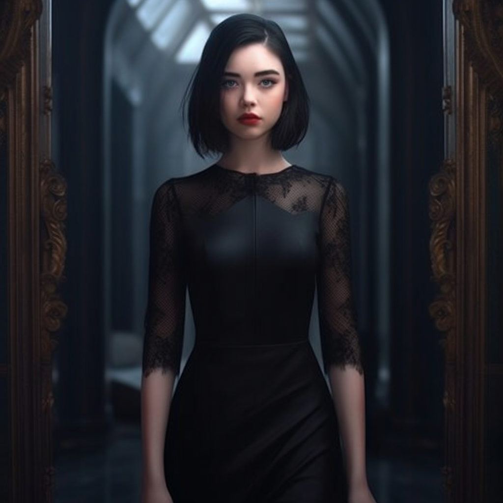 Midnight Elegance: A Young Girl's Fashion Journey