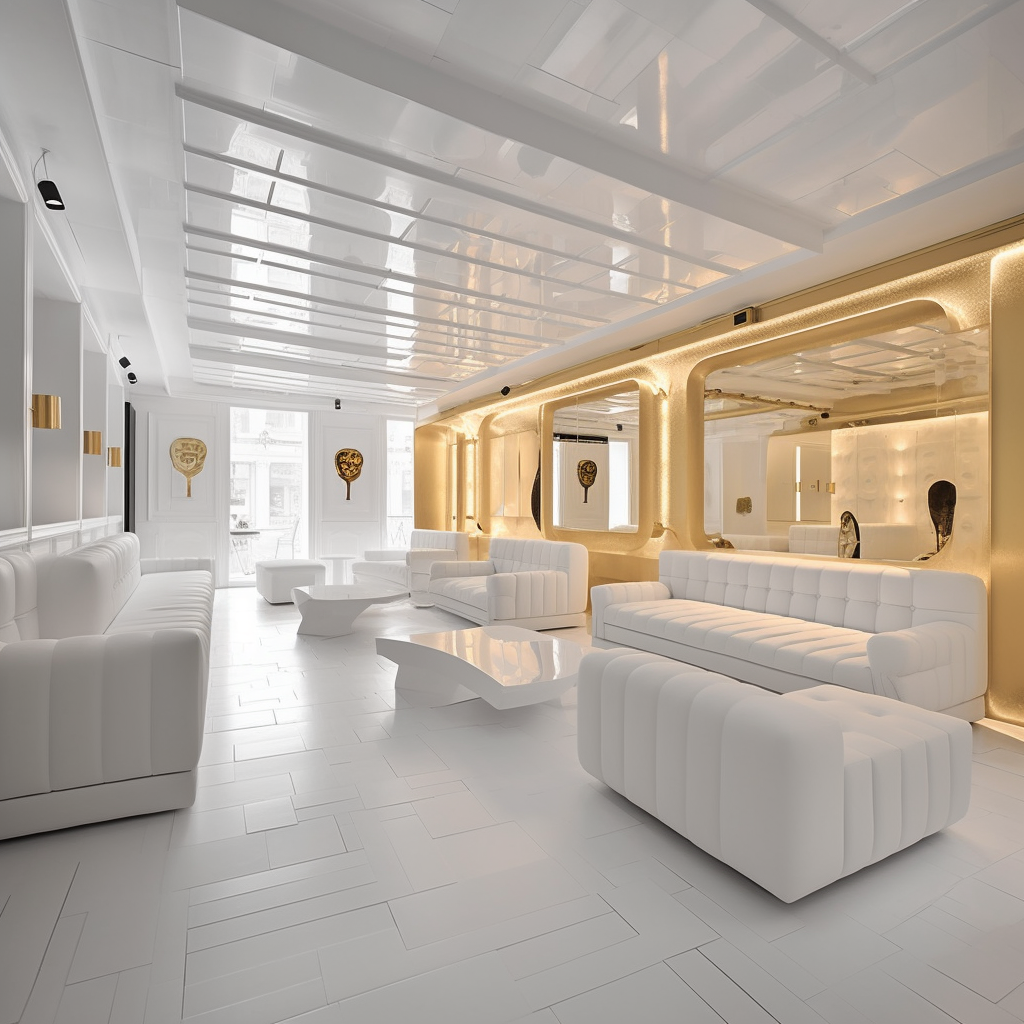 A Tranquil Fusion of Gold, White, and Minimalism