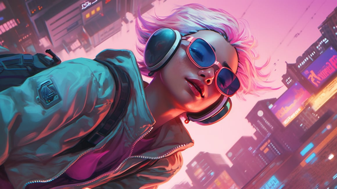 Neon Leap: Cyberpunk Samurai Girl 5.1